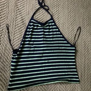 Striped Halter Crop Top